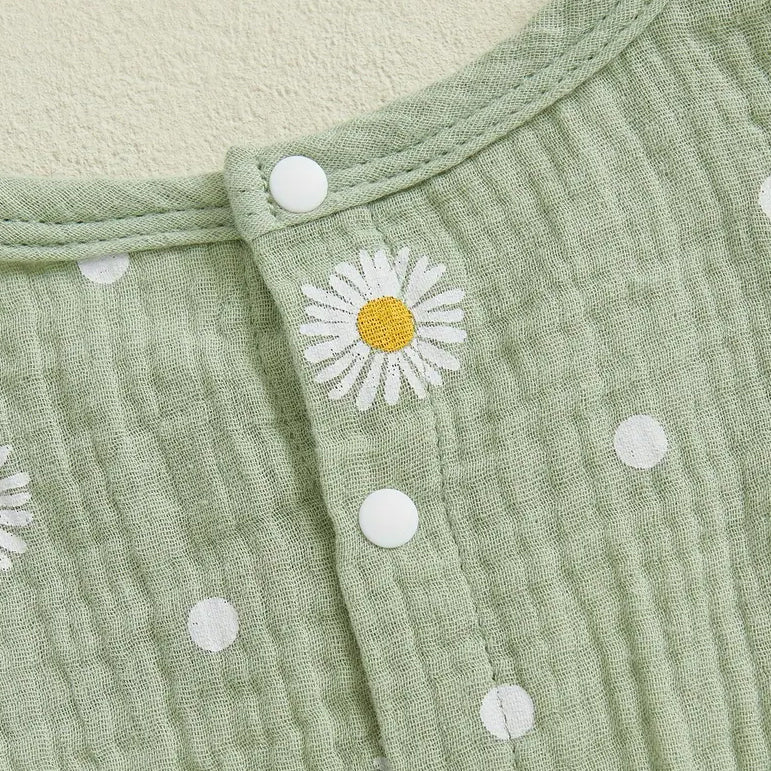 Summer Daisies Printed Short Sleeve Baby Romper