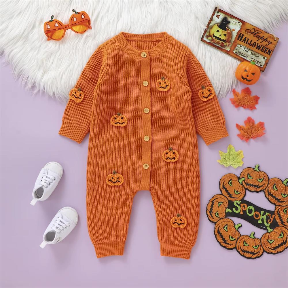 Halloween Knitted Long Sleeve Baby Jumpsuit