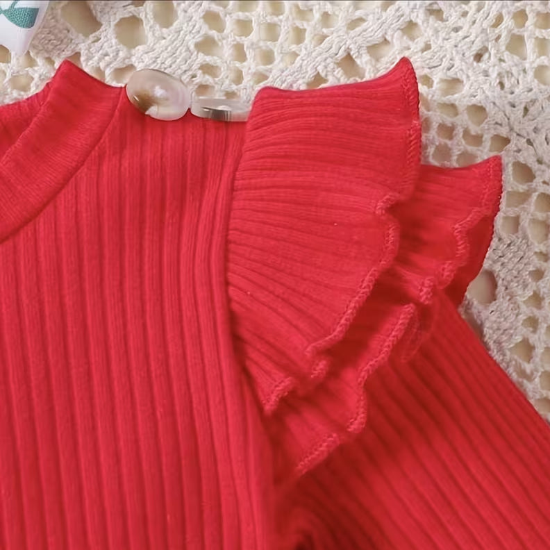 3PCS Sweet Cherry Print Long Sleeve Baby Romper