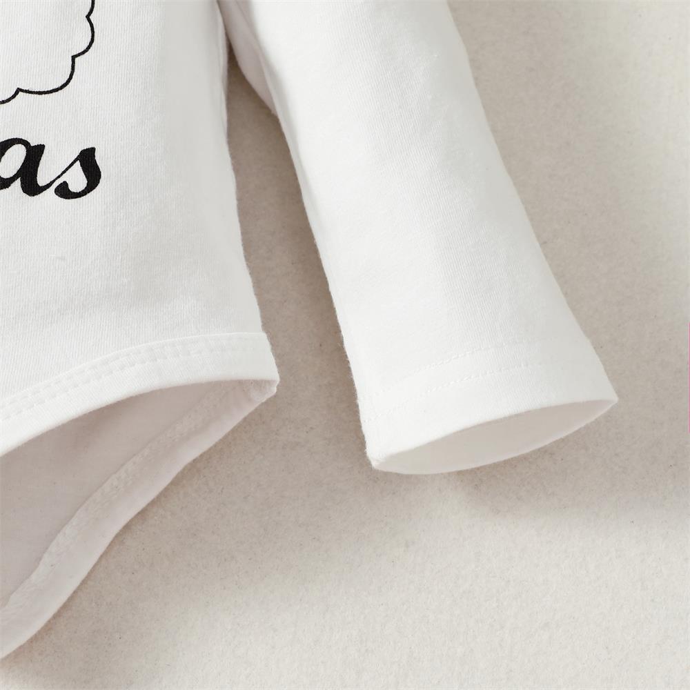 3PCS My 1st Christmas Letter Polka Dot Printed Baby Set