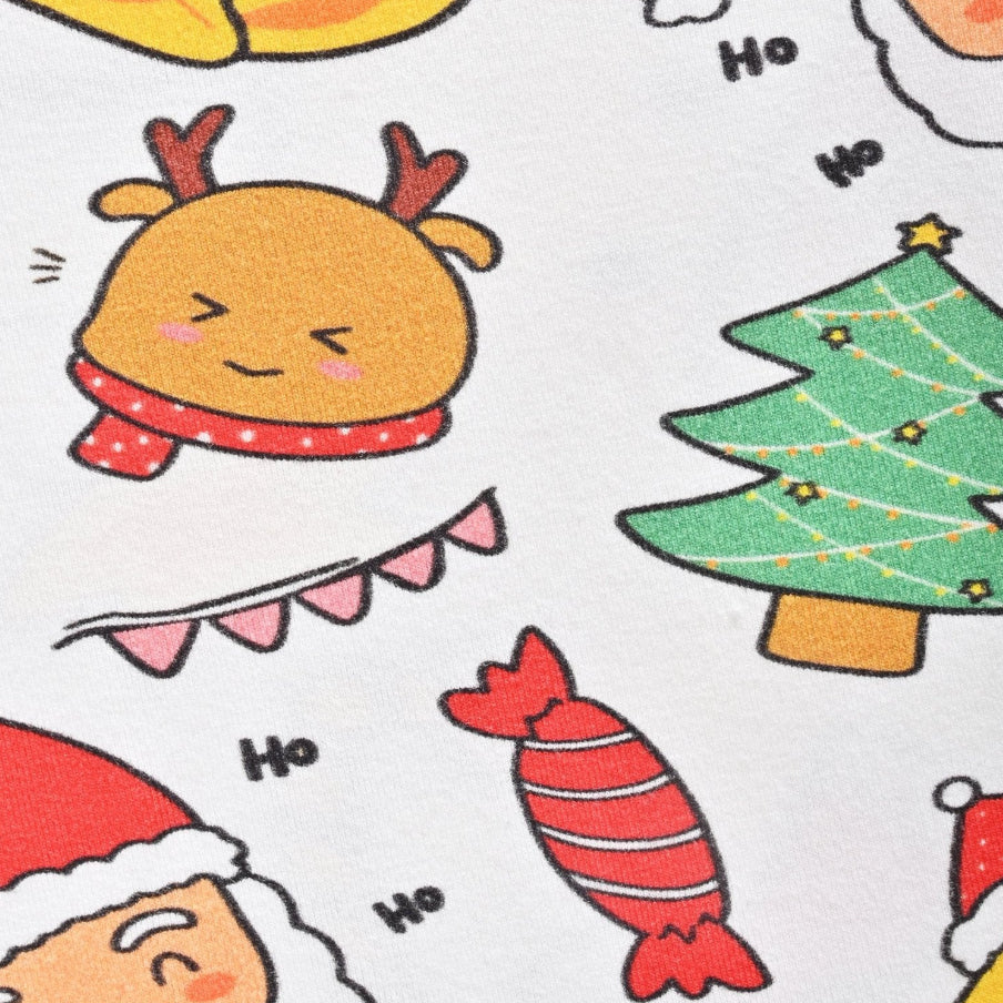 2PCS Christmas Santa Claus Printed Bamboo Viscose Baby Jumpsuit