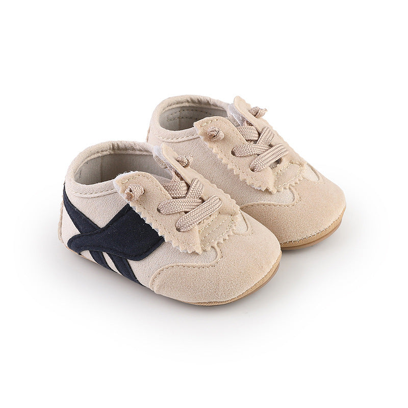 Unisex Baby Colorblock Breathable Non-Slip Soft Sole Prewalker Shoes