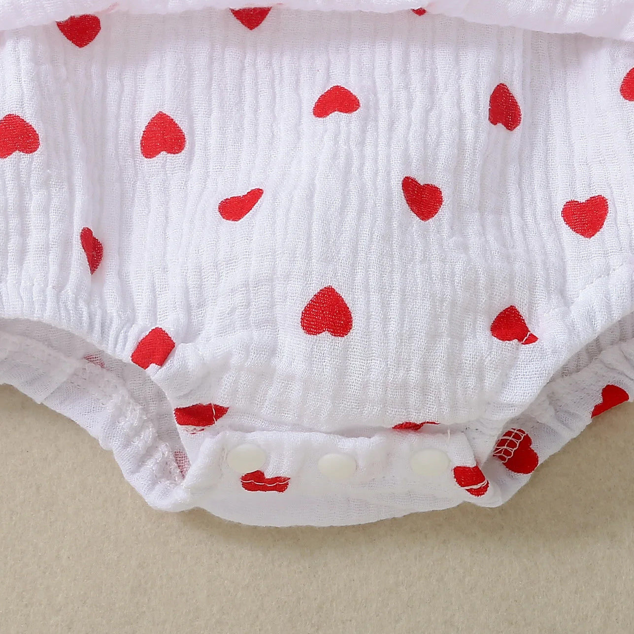 2PCS Gorgeous Heart Print Long Sleeve Baby Romper