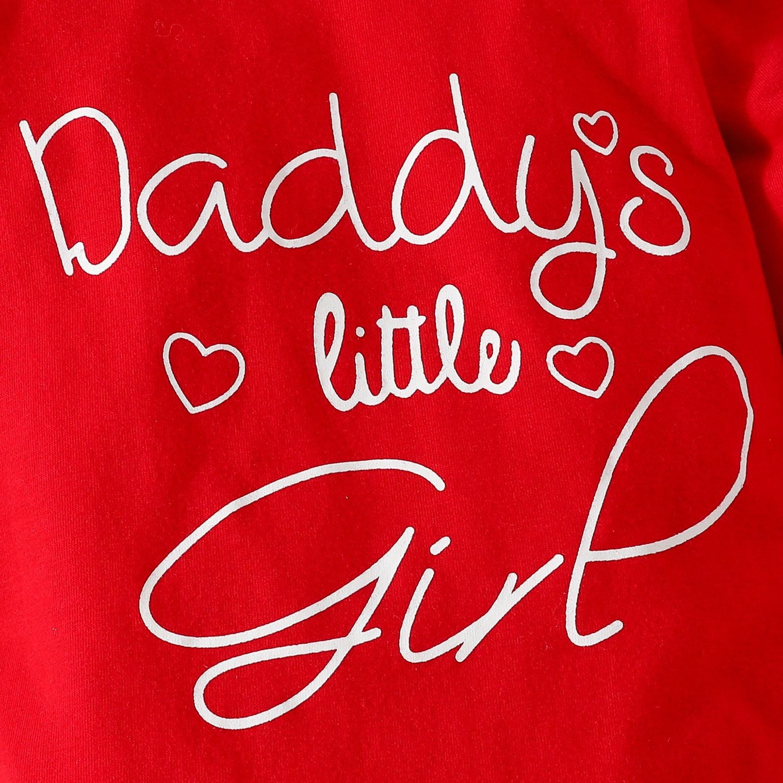 3PCS Pretty Daddy's Little Girl Letter Floral Print Baby Set