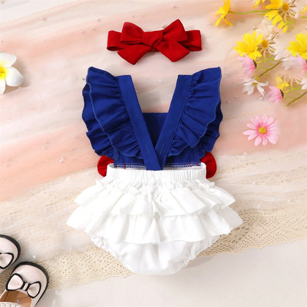 2PCS Princess Letter Printed Fly Sleeve Baby Romper