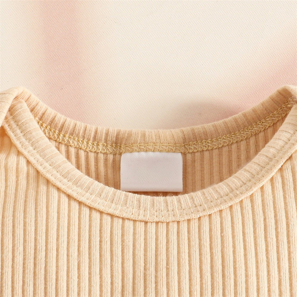 3PCS Mama Is My Bestie Letter Print Short Sleeve Baby Set