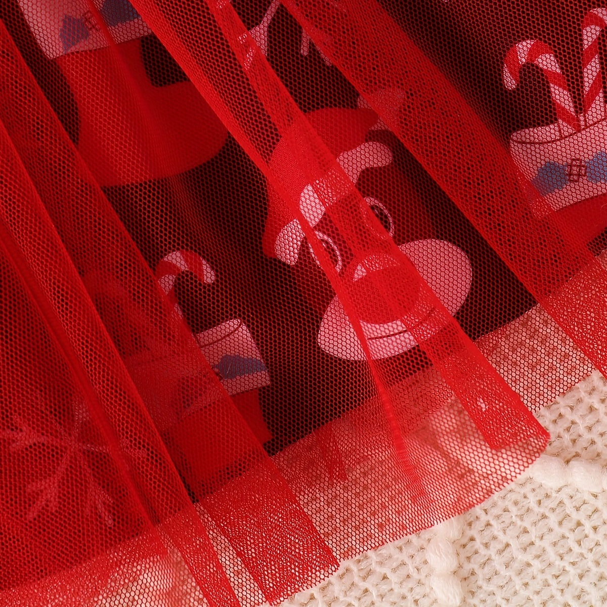 3PCS My 1st Christmas Letter Reindeer and Santa Print Baby Tulle Set