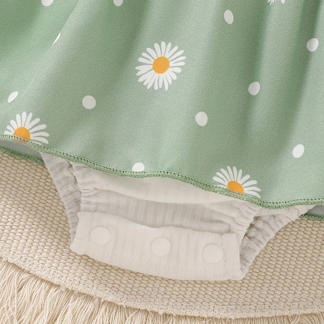 2PCS Sweet Daisy Print Short Sleeve Baby Romper