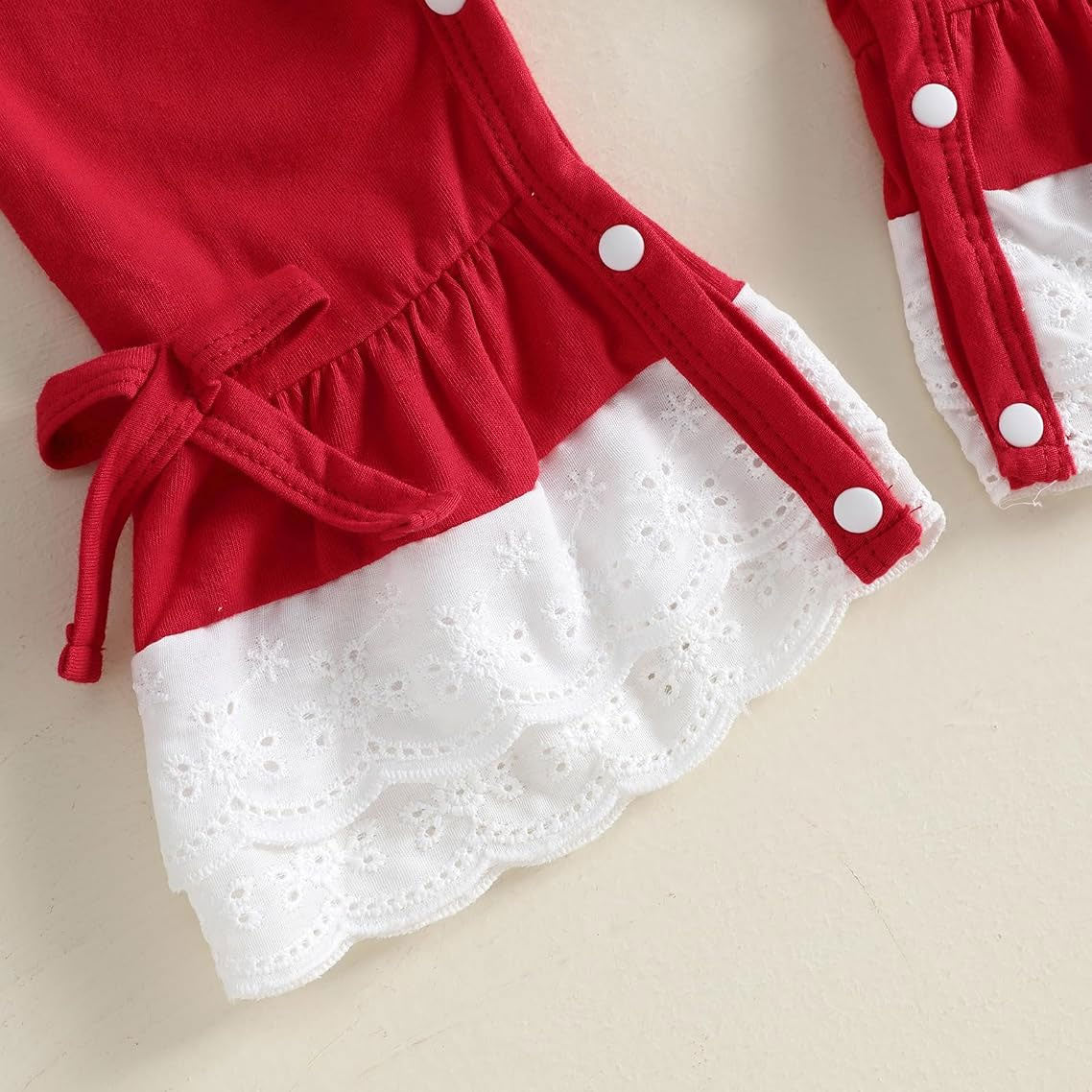 Christmas Letter Santa Claus Applique Baby Girl Jumpsuit
