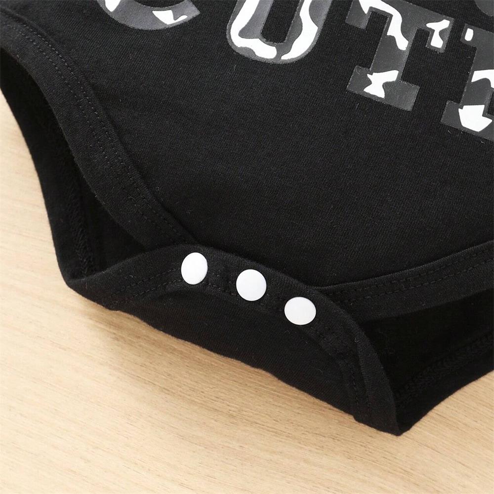 3PCS Holy Cow I'm Cute Letter Printed Baby Set