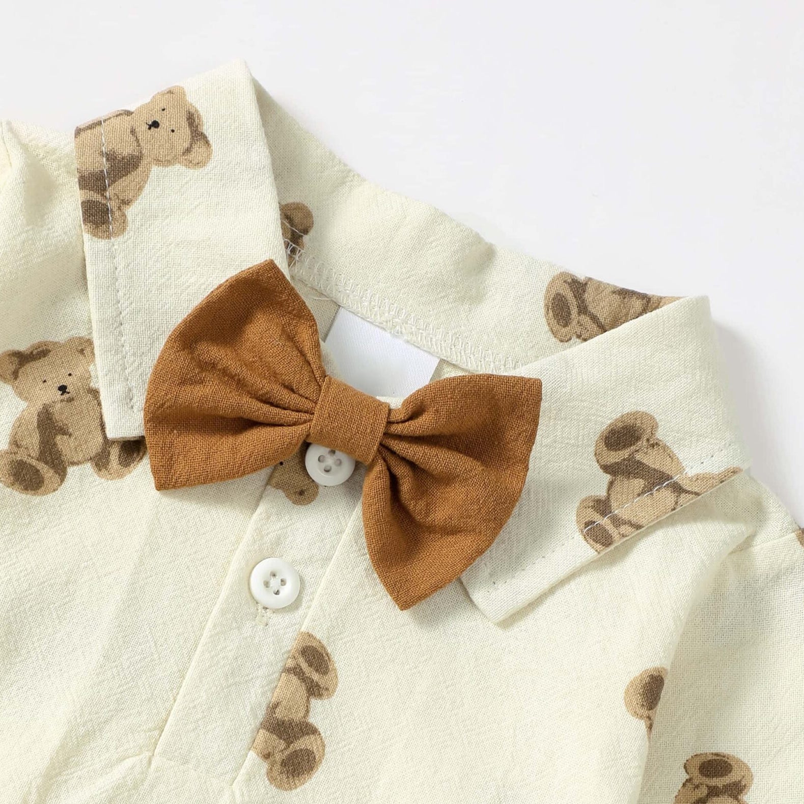 2PCS Timeless Bear Print Long Sleeve Baby Set