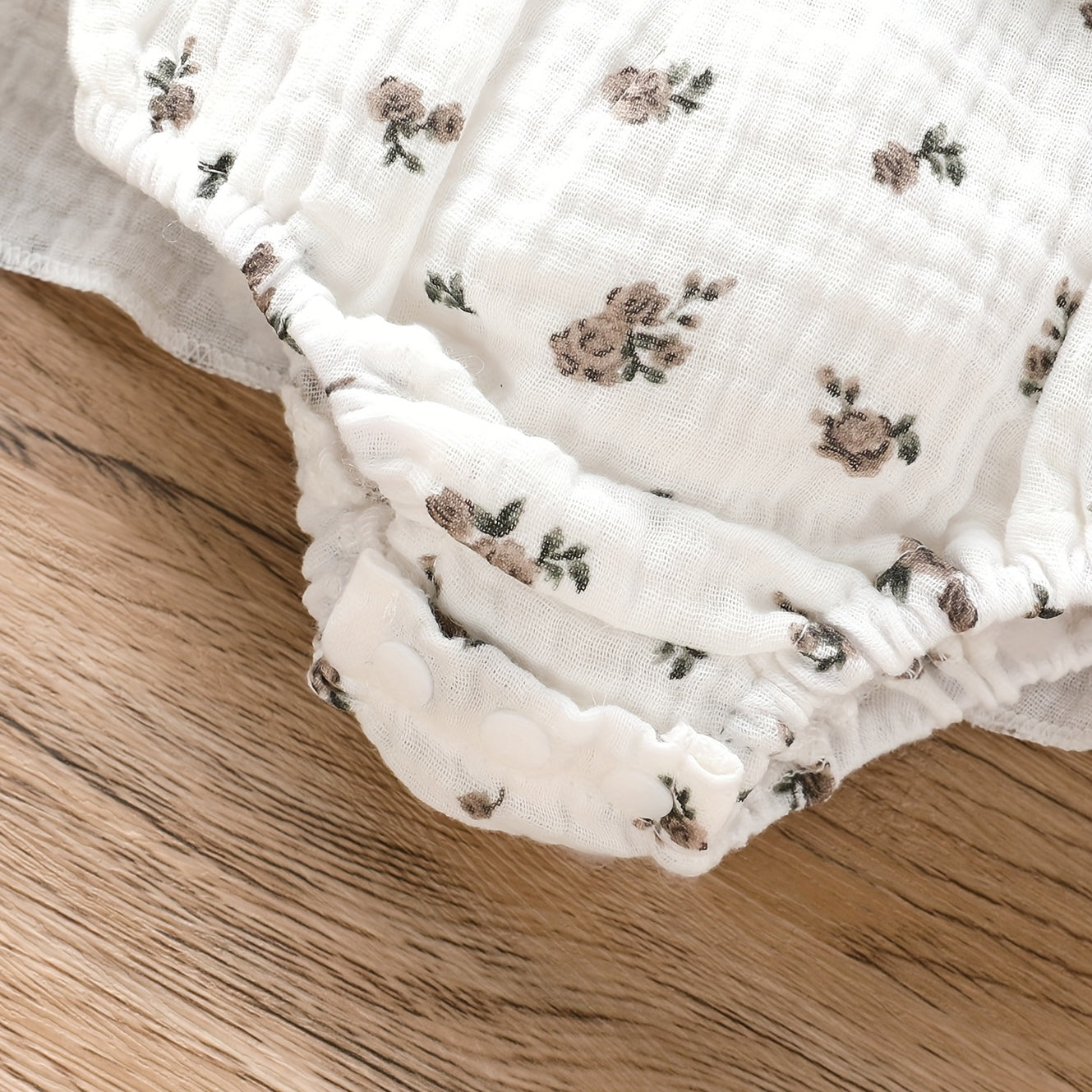 2PCS Elegant Ditsy Floral Print Long Sleeve Baby Romper
