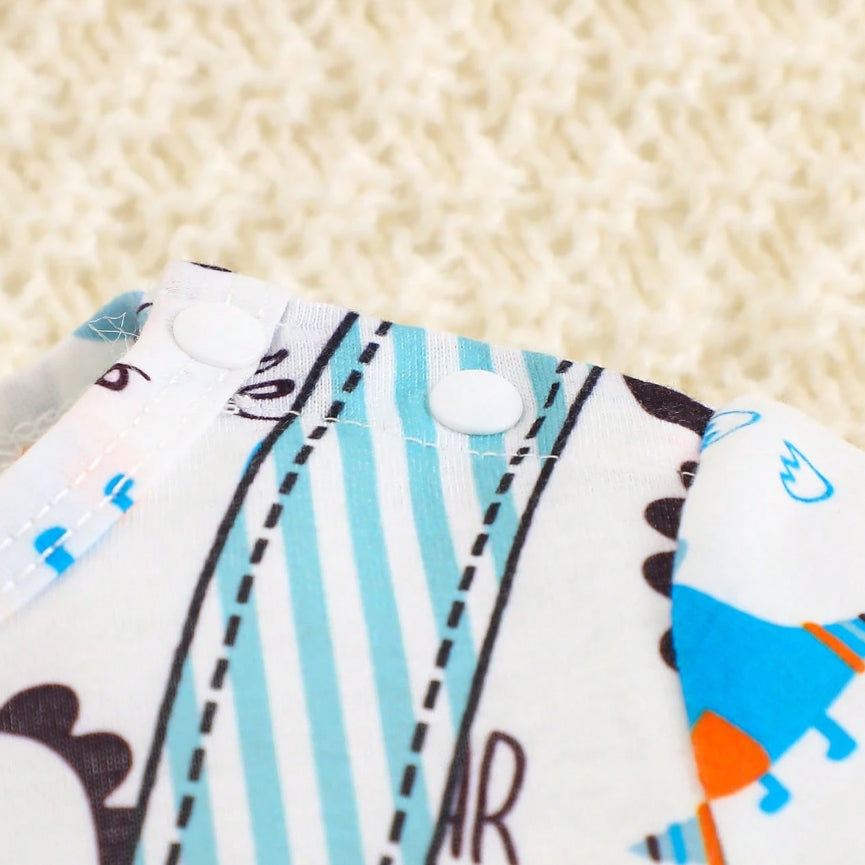 Cute Dinosaur Print Short Sleeve Baby Jumpsuit
