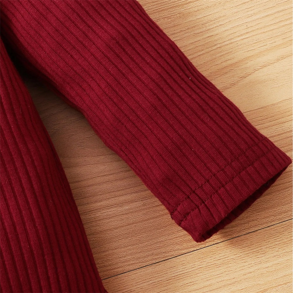 3PCS Mommy's Little Girl Letter Embroidery Floral Print Baby Set