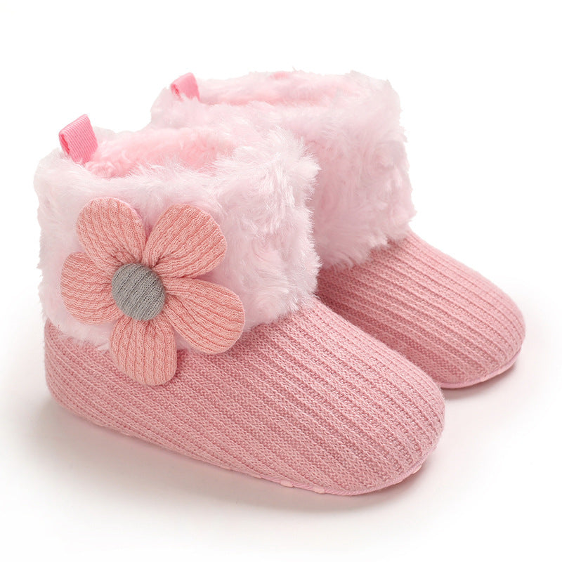 Hook Loop Fleece Snow Boots Soft Sole Baby Shoes
