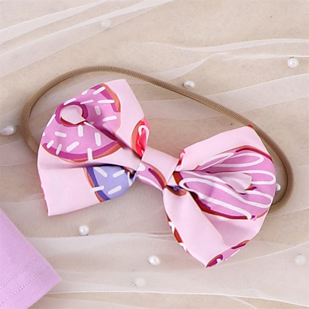 4PCS Sweet One Letter Donut Print Short Sleeve Baby Set