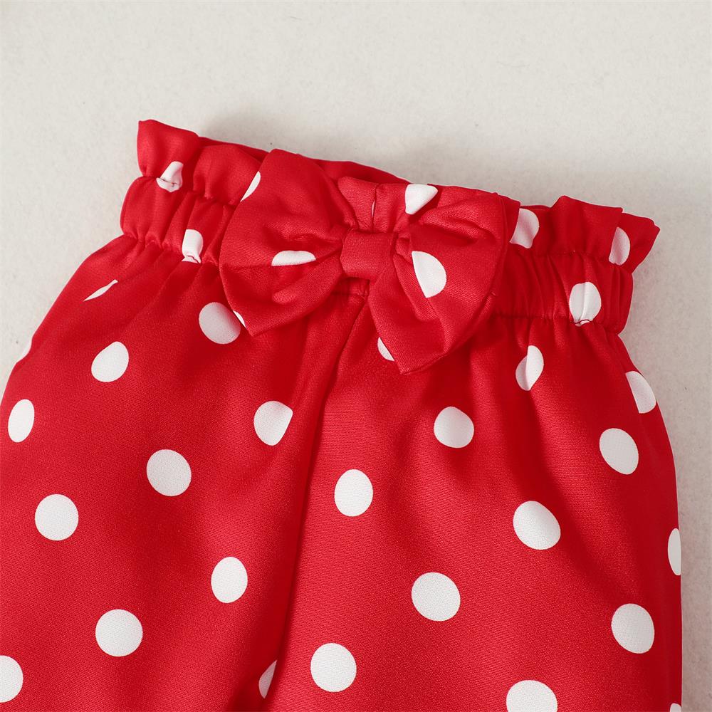 3PCS My 1st Christmas Letter Polka Dot Printed Baby Set