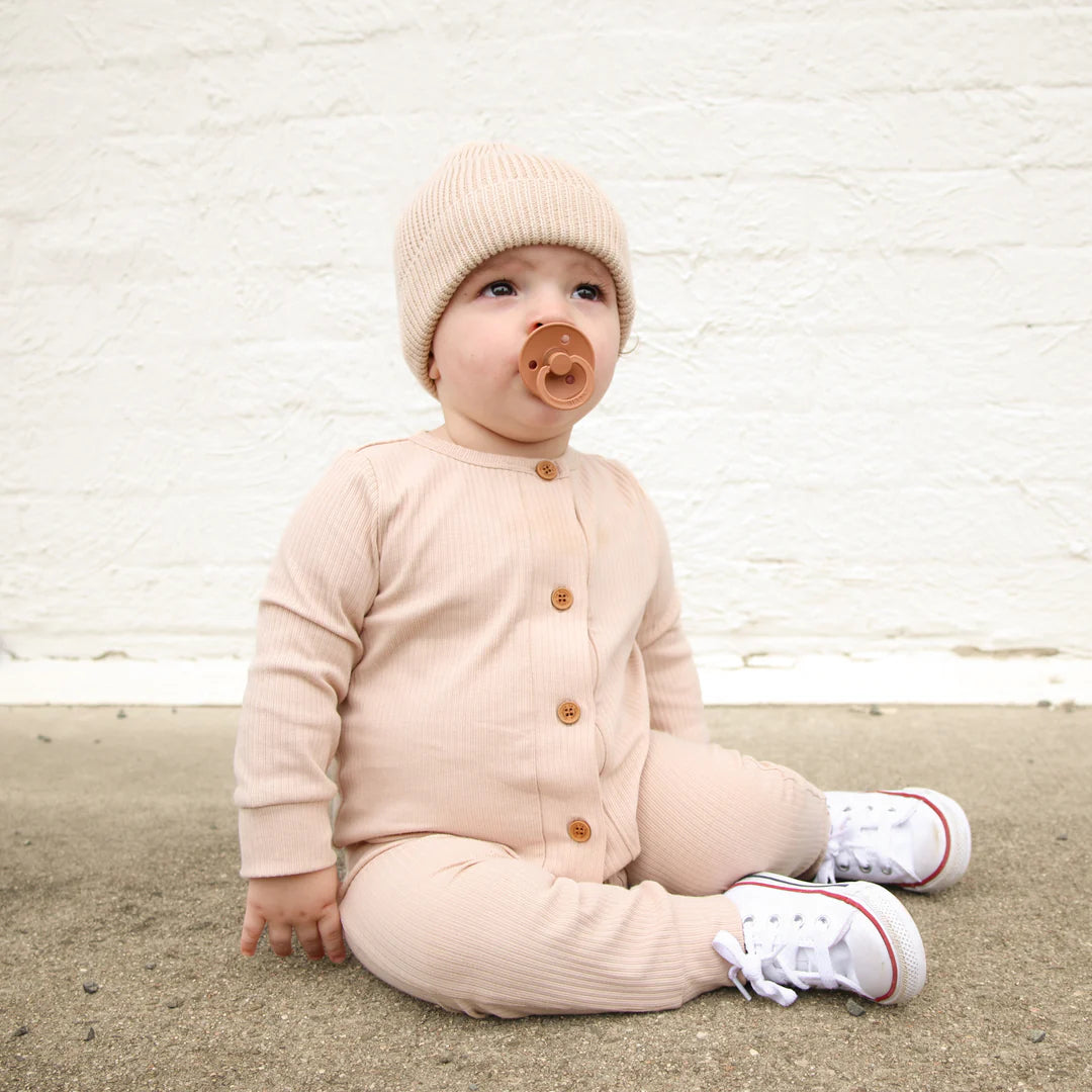 2PCS Cozy Solid Color Long Sleeve Baby Jumpsuit