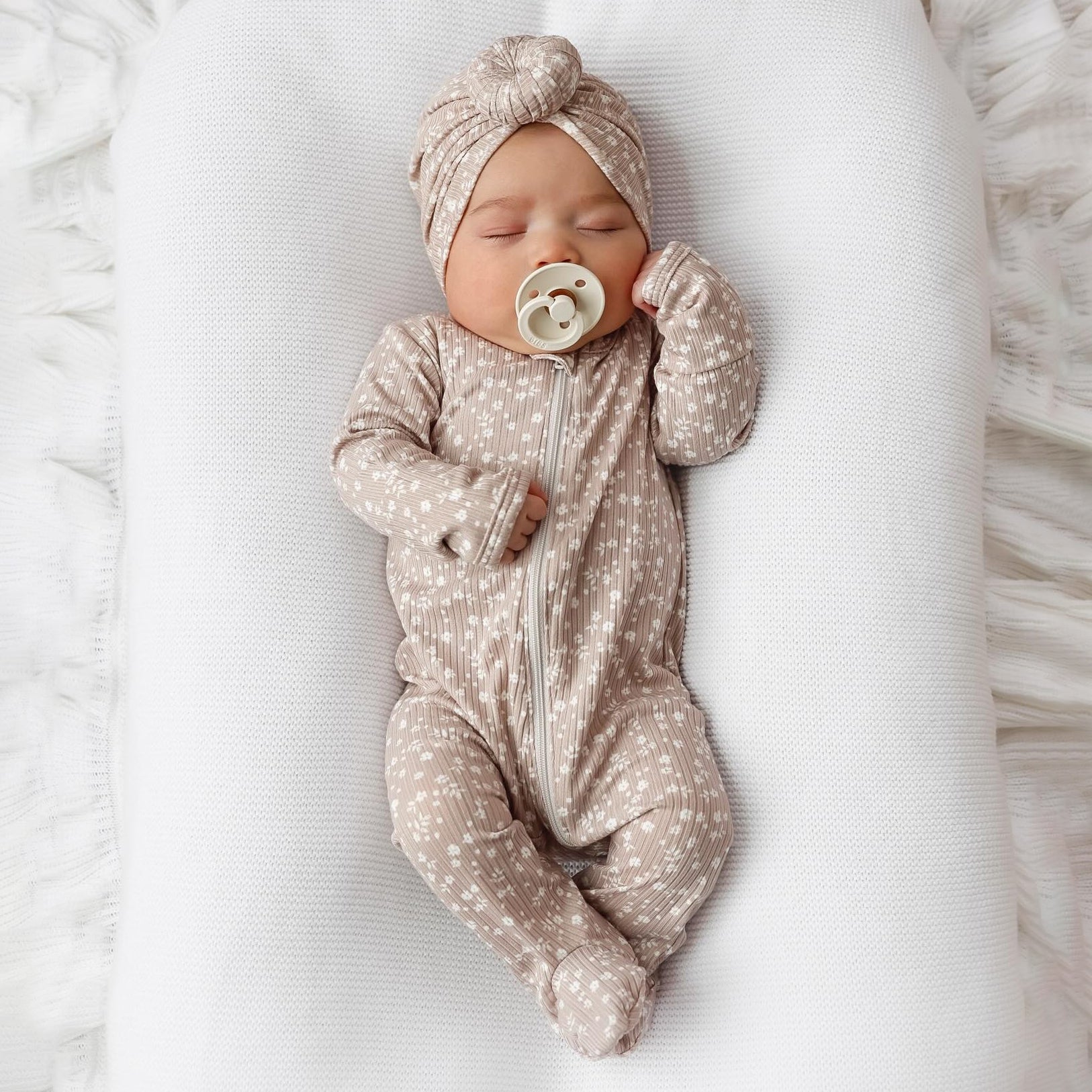 2PCS Cheerful Allover Floral Printed Zipper Baby Jumpsuit