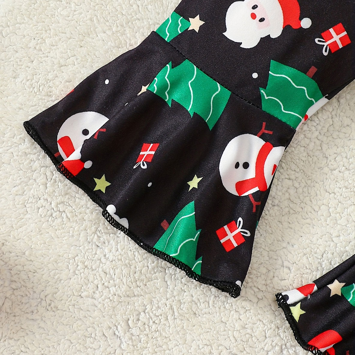 3PCS Pretty My 1st Christmas Trees Letter Santa Claus Printed Baby Set