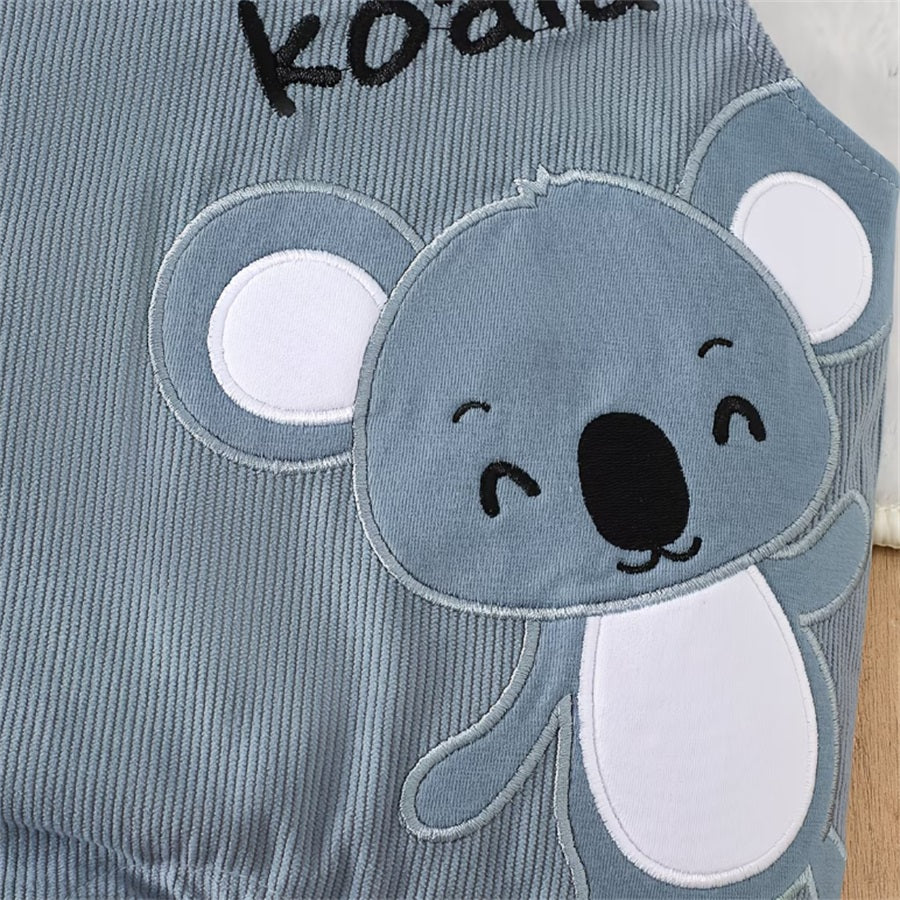 2PCS Cute Koala Printed Long Sleeve Baby Set