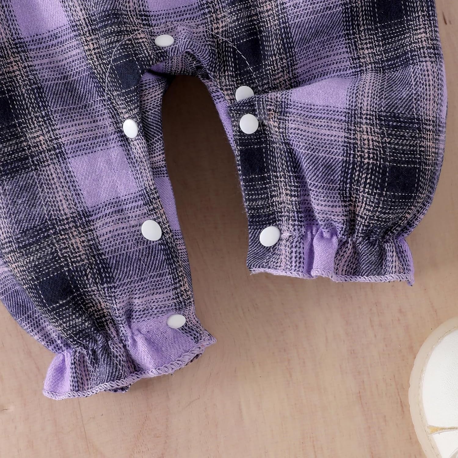 2PCS Timeless Plaid Printed Long Sleeve Baby Jumpsuit