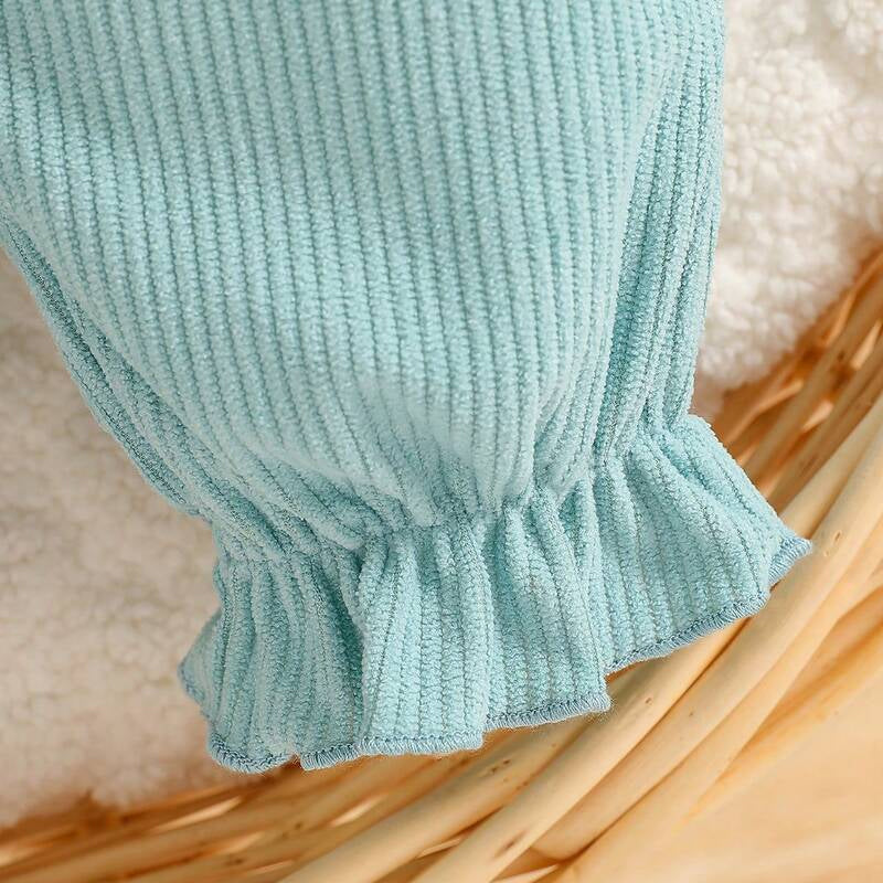 Sweet Color Block Ruffle Long Sleeve Baby Girl Jumpsuit