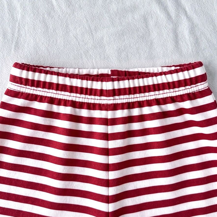 2PCS Ho Ho Ho Letter Santa Claus Stripe Print Long Sleeve Baby Set