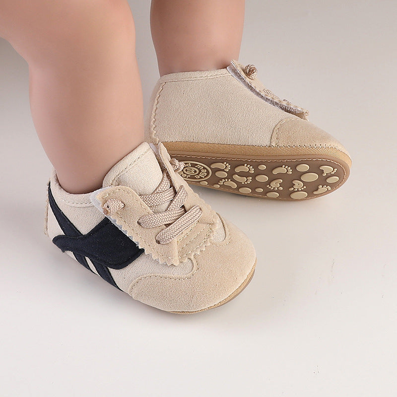 Unisex Baby Colorblock Breathable Non-Slip Soft Sole Prewalker Shoes