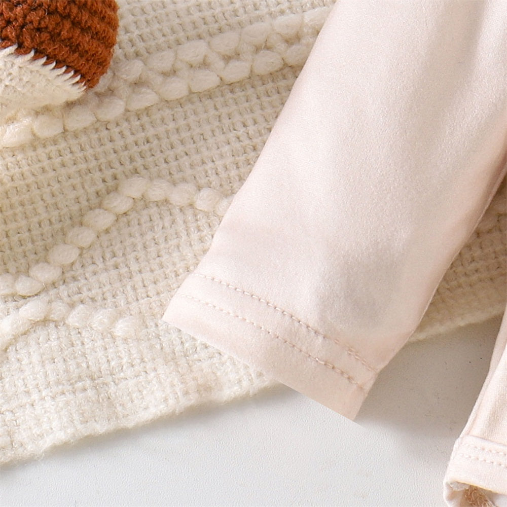 3PCS New To The Herd Letter Cow Print Long Sleeve Baby Set