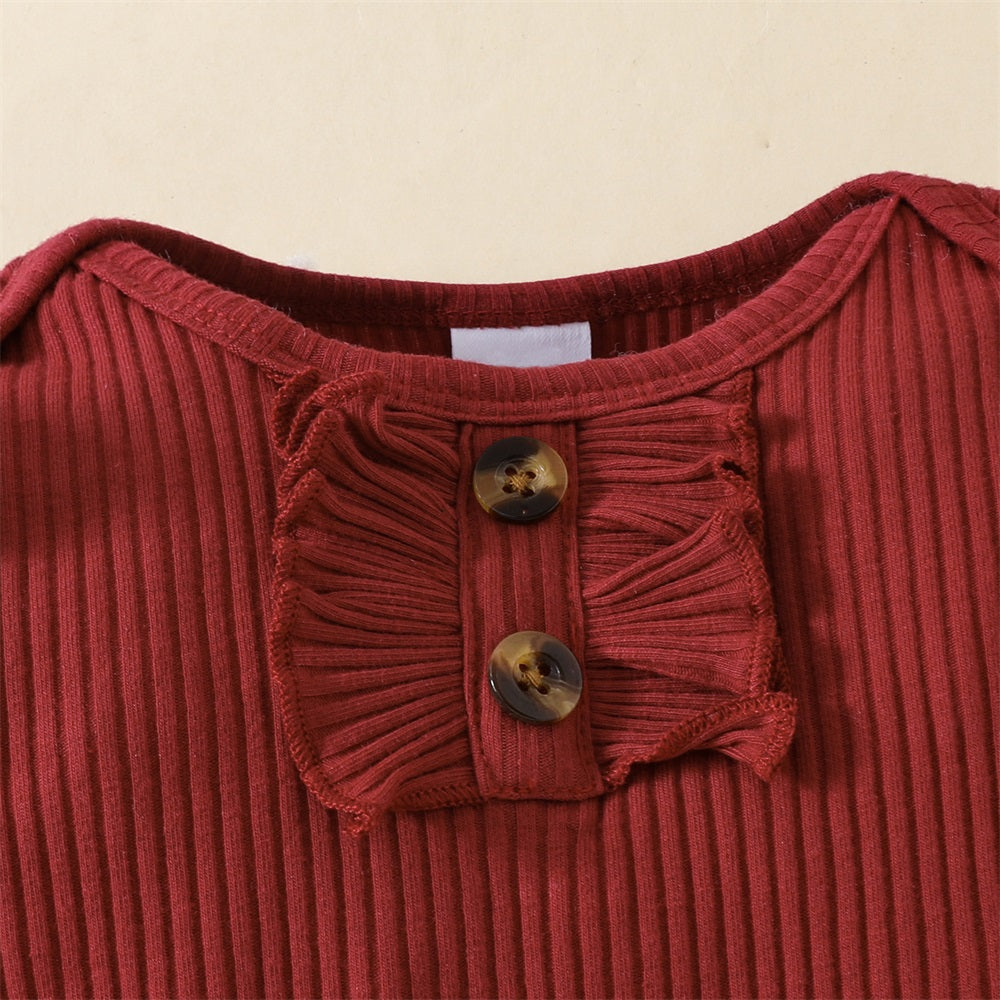 3PCS Comfy Floral Printed Long Sleeve Baby Set