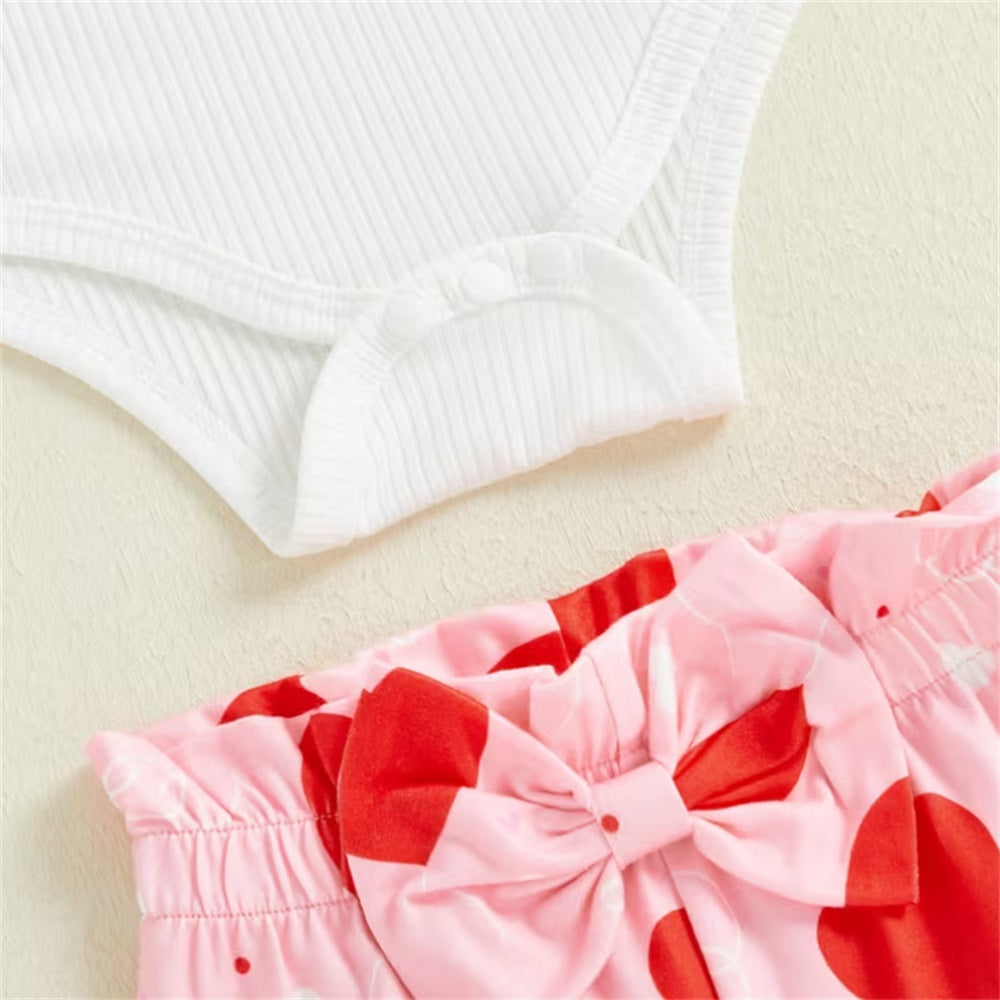 3PCS Daddy's Little Princess Letter Heart Print Long Sleeve Baby Set