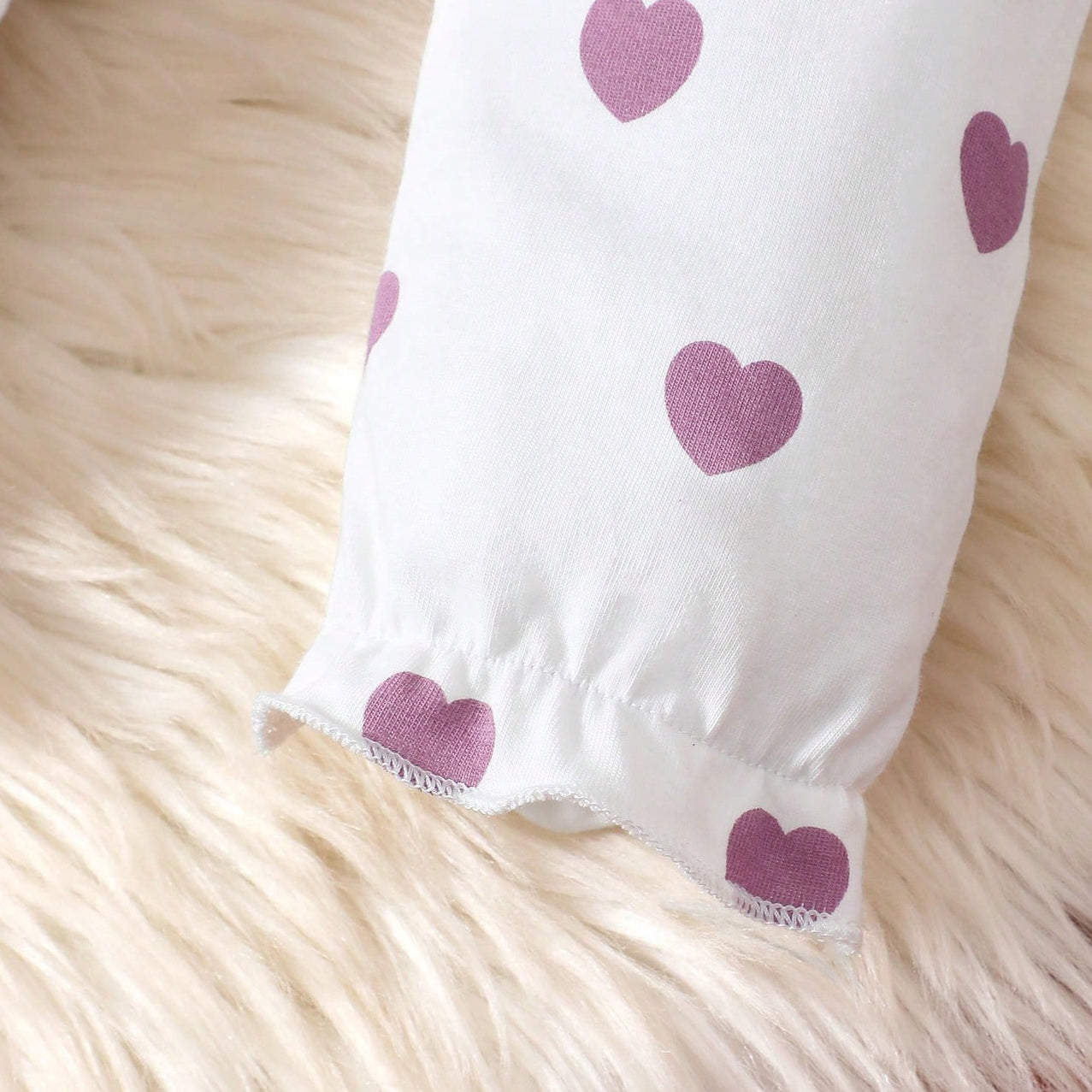 3PCS Grace Heart Printed Long Sleeve Baby Set