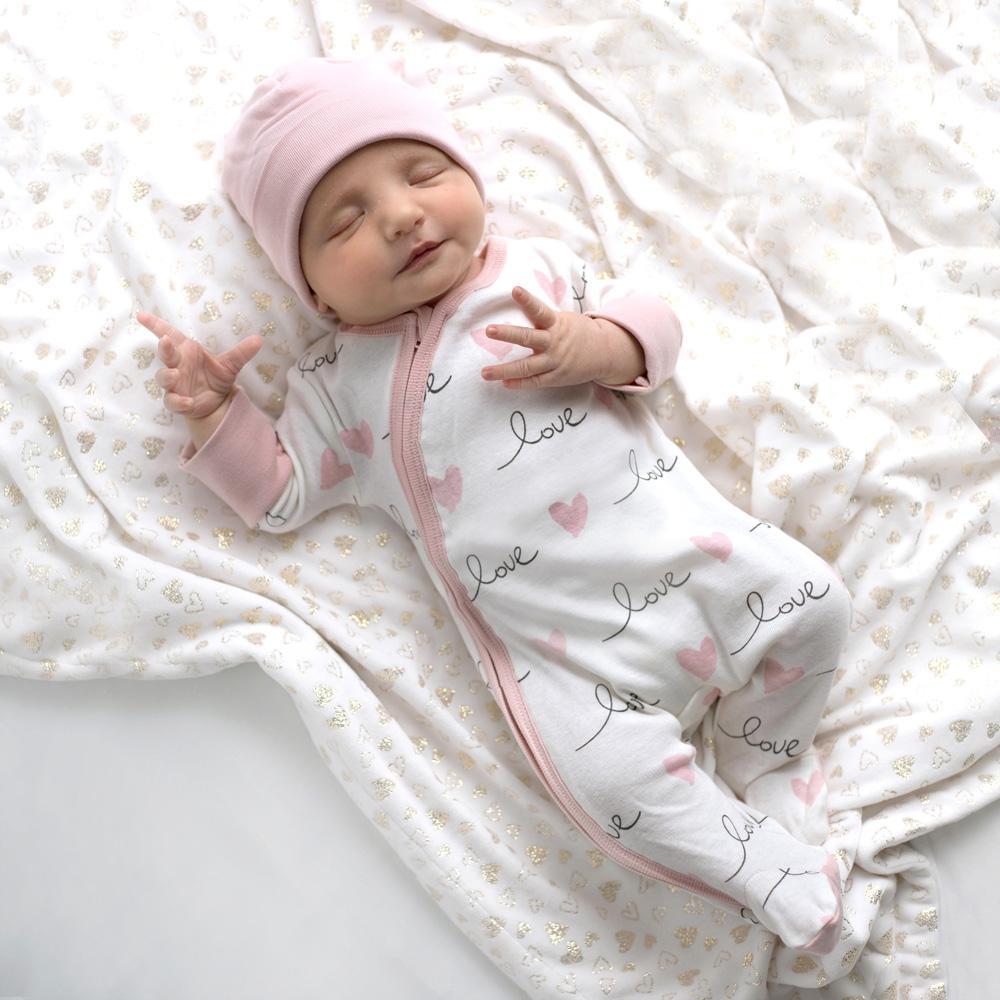 Lovely Heart-shaped Printed Baby Jumpsuit