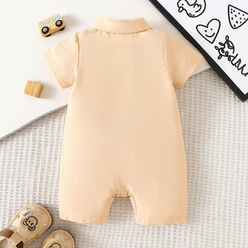 Snake Game Printed Short Sleeve Baby Jumpsuit