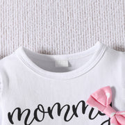3PCS Mommy Is My Bestie Letter Printed Baby Set