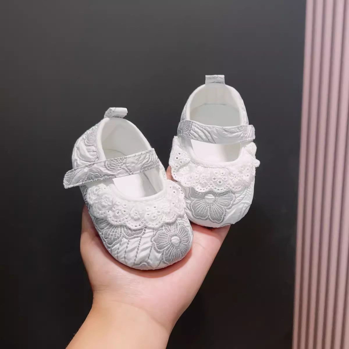 Baby Girl Princess Lace Ruffle Non-Slip Soft Sole Prewalker Shoes