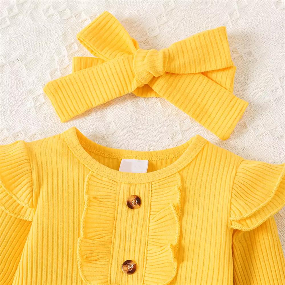 3PCS Stylish Cute Floral Print Long Sleeve Baby Set