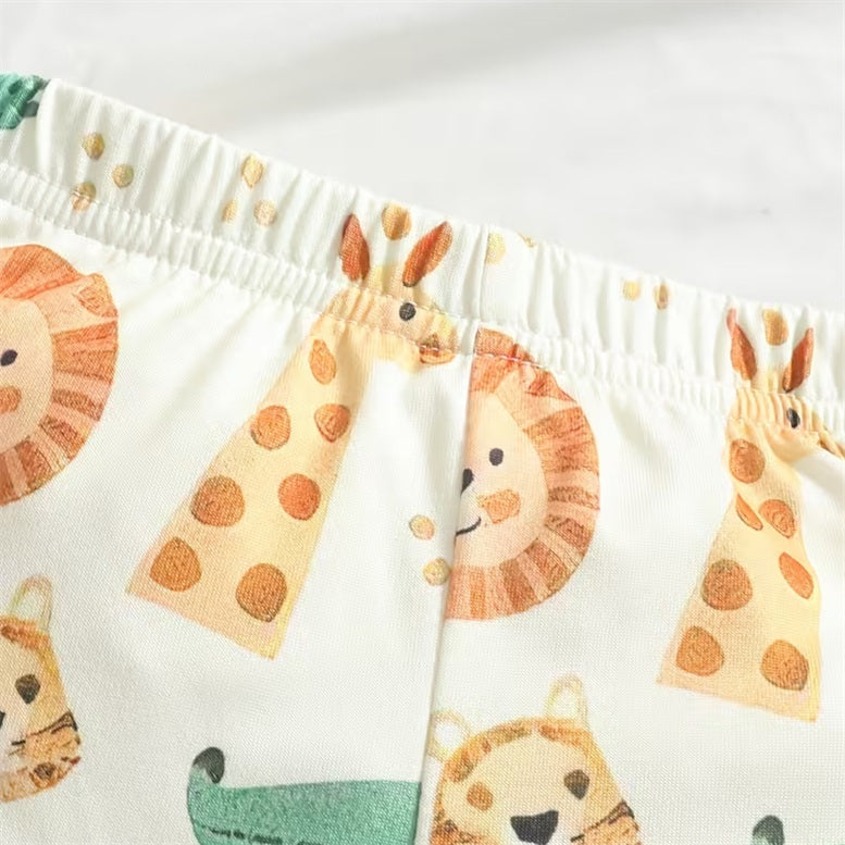 3PCS Lovely Lion Giraffe Print Long Sleeve Baby Set