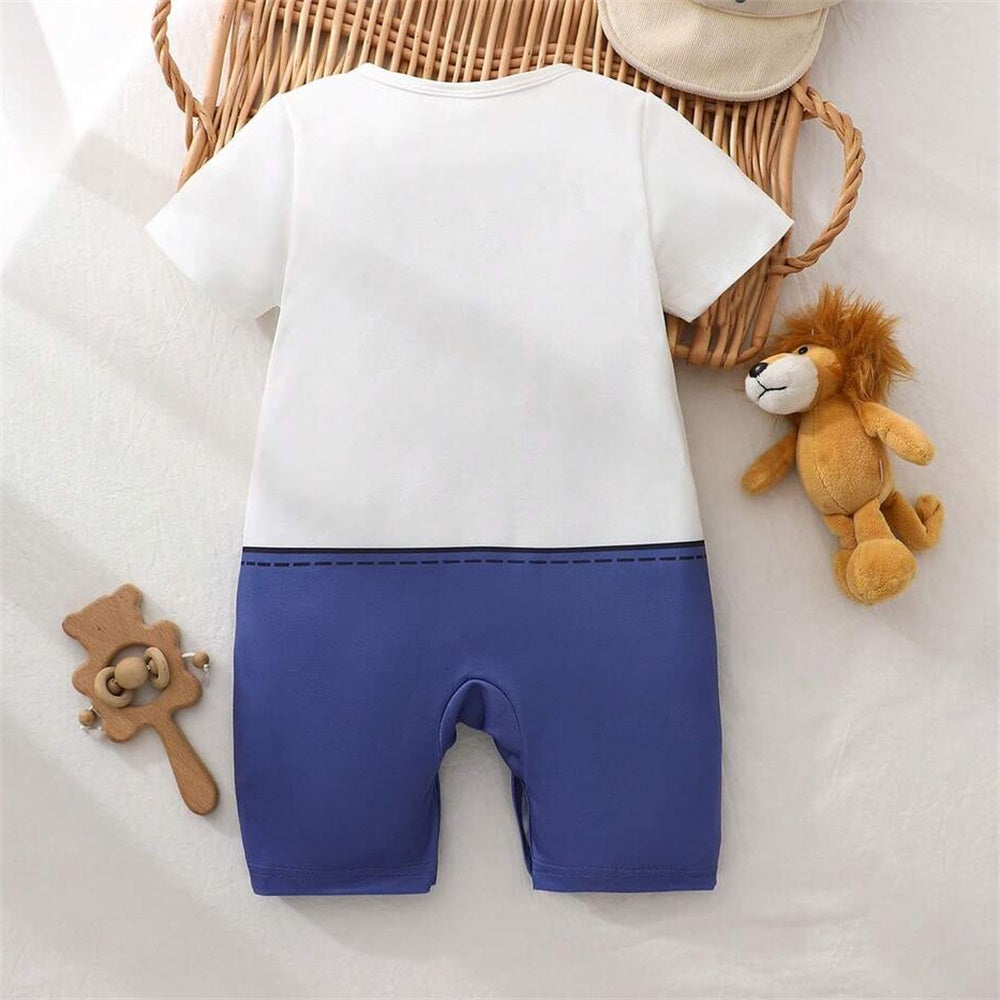 Summer Casual Lion Printed Short Sleeve Baby Jumpsuit