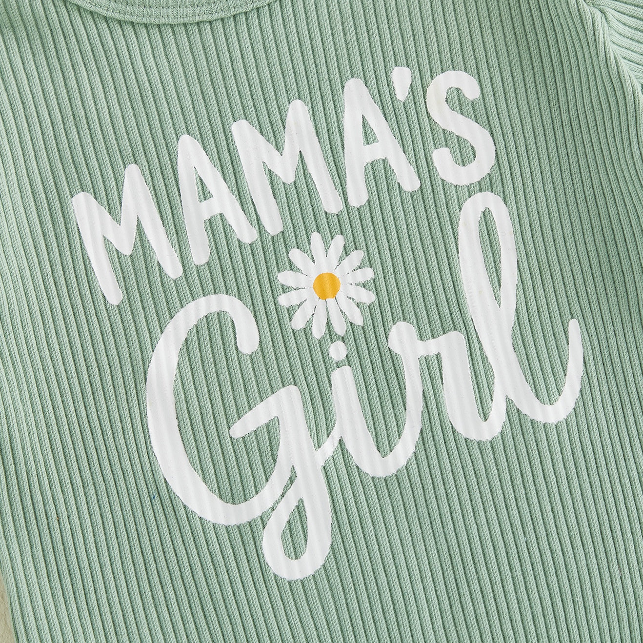 3PCS Mama's Girl Letter Daisy Printed Baby Set