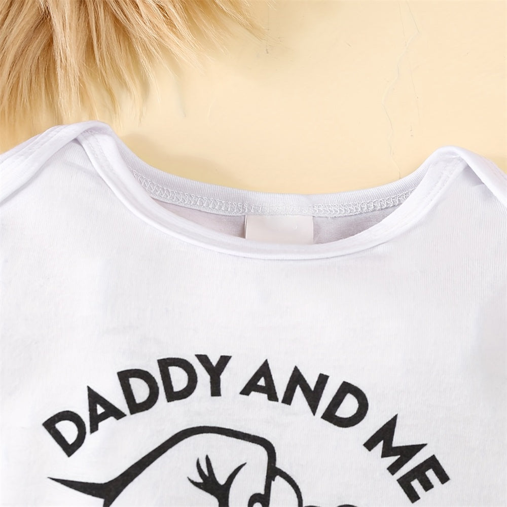 3PCS Cute Daddy And Me Best Buddies For Life Letter Print Baby Set