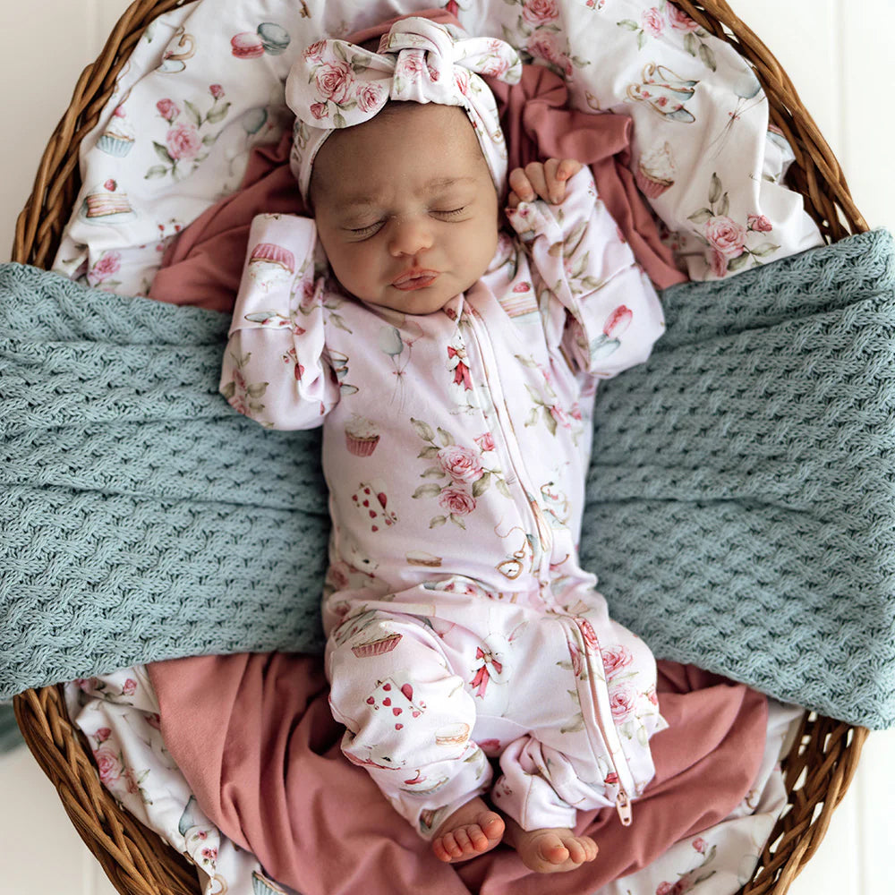 2PCS Graceful Floral Print Zipper Long Sleeve Baby Jumpsuit