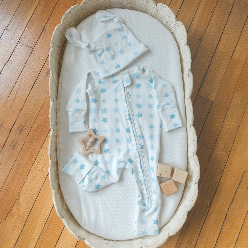 2PCS Cute All-Over Stars Print Long Sleeve Zipper Baby Jumpsuit
