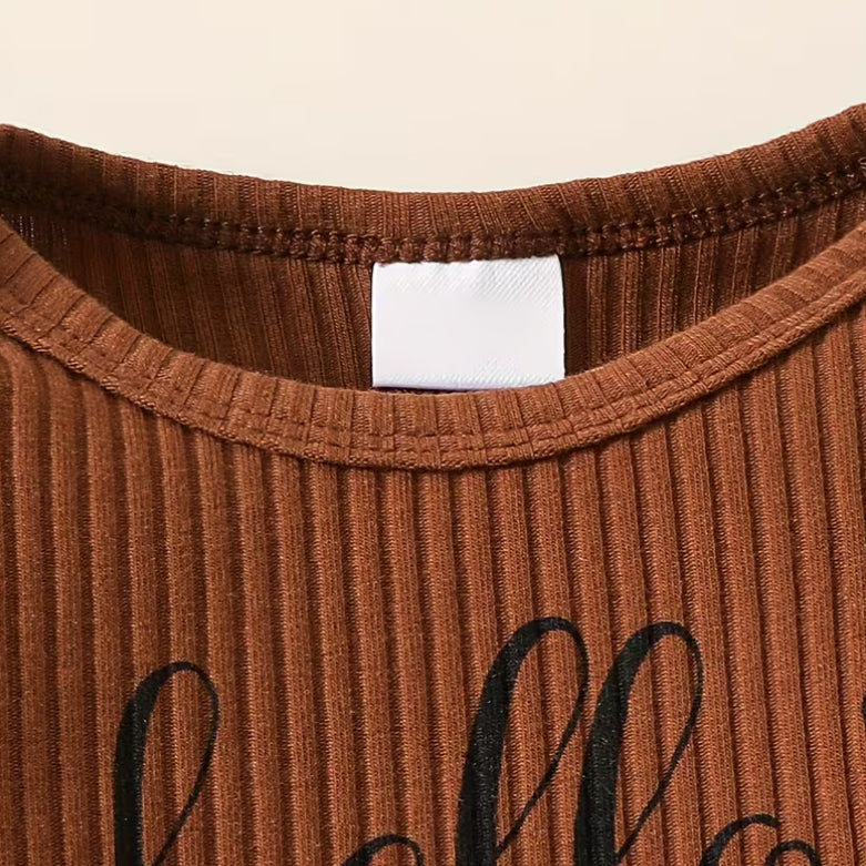 4PCS  Hello I'm New Here Deer Letter Floral Printed Baby Set