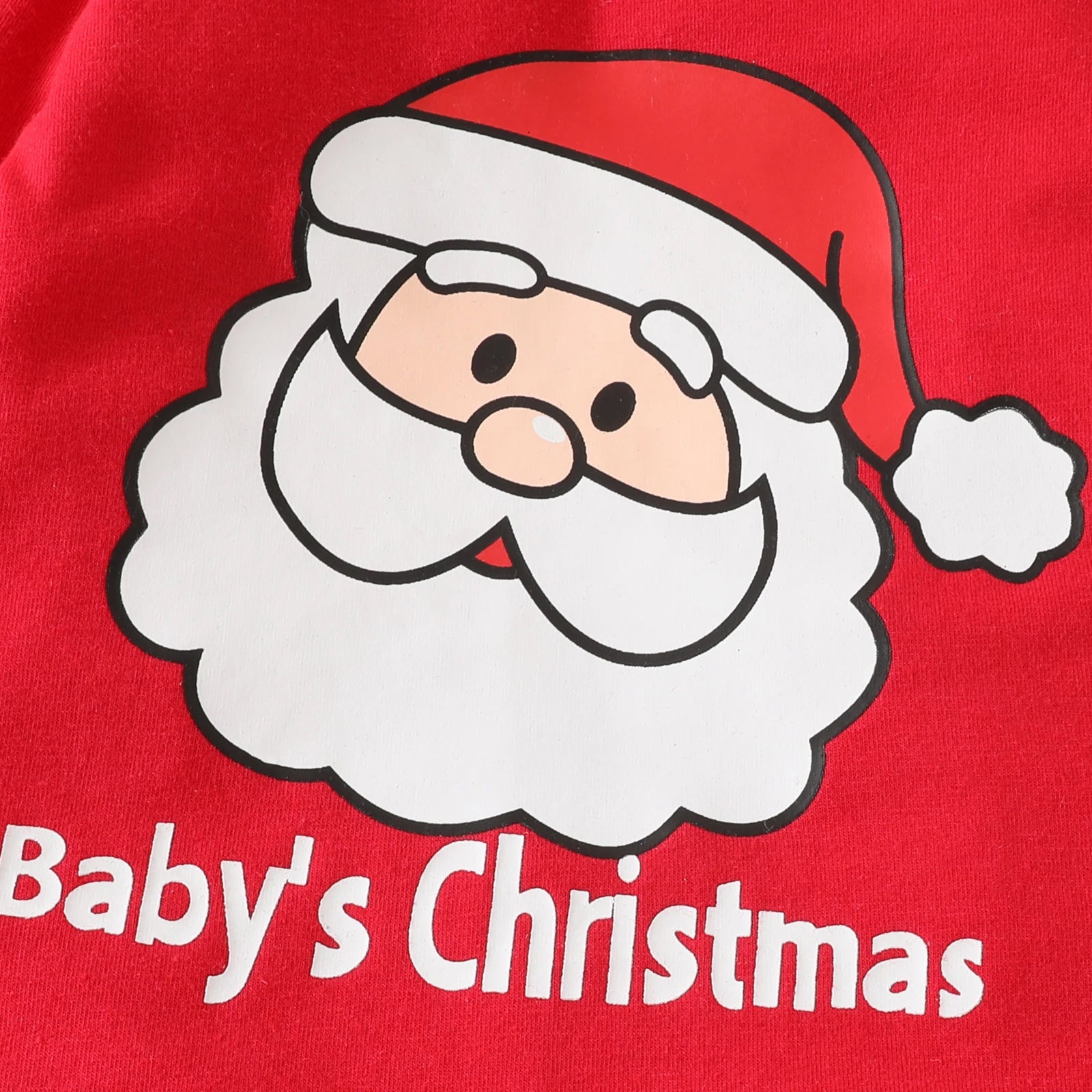 3PCS Baby's Christmas Letter Santa Claus Printed Baby Set