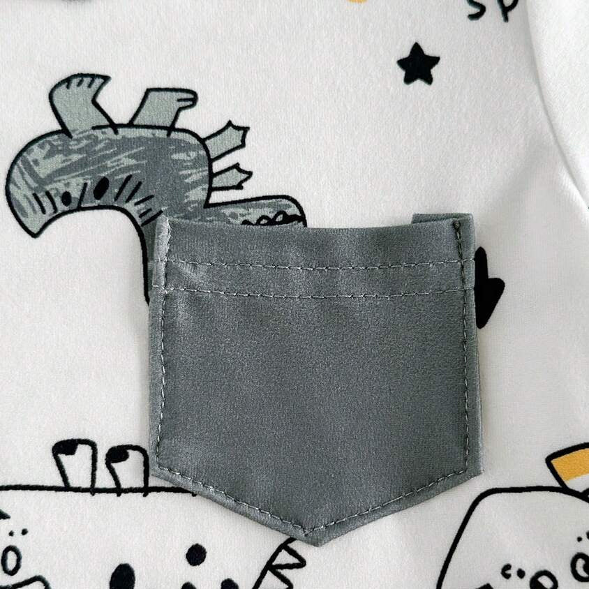 2PCS Athleisure Dinosaur Printed Short Sleeve Baby Boy Set