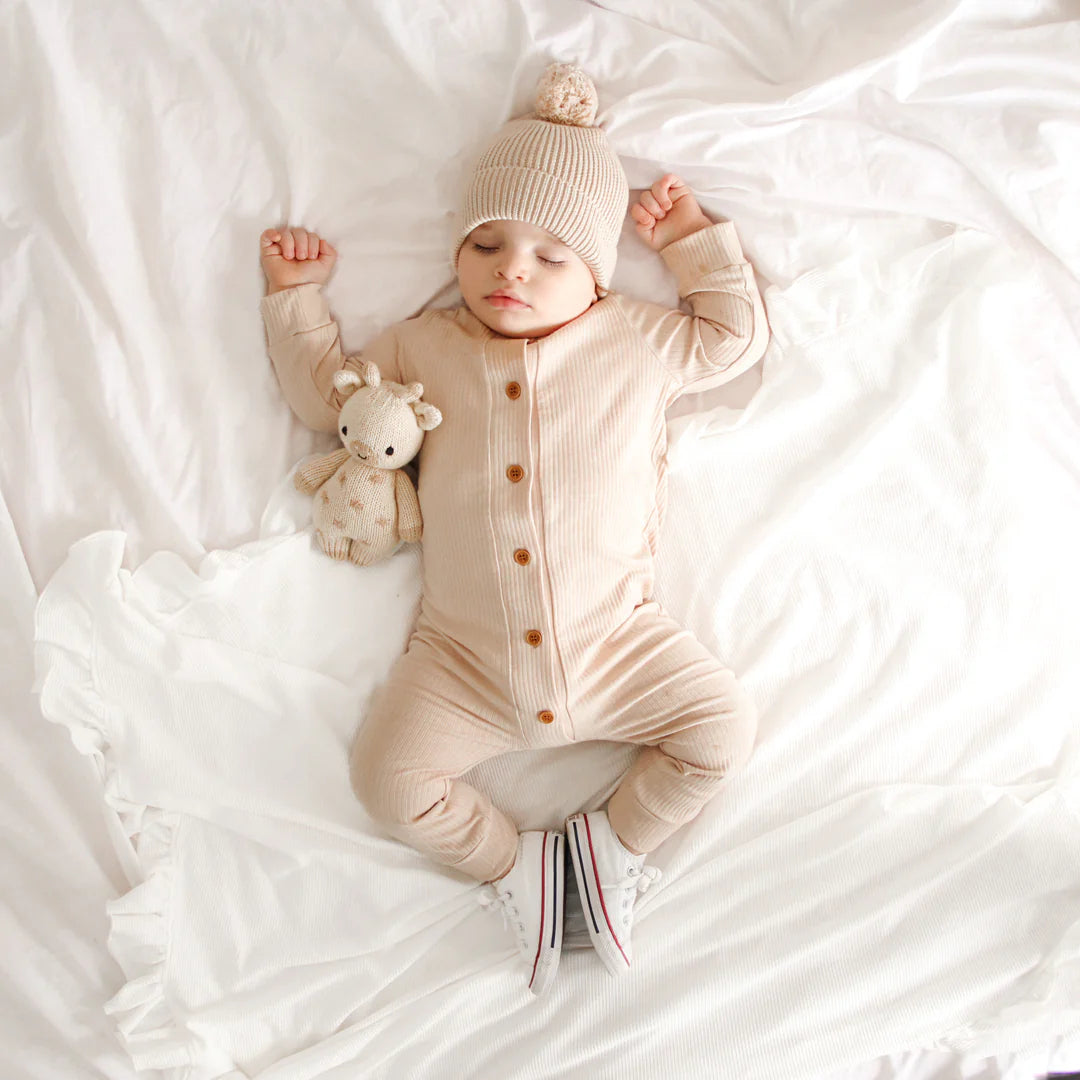 2PCS Cozy Solid Color Long Sleeve Baby Jumpsuit