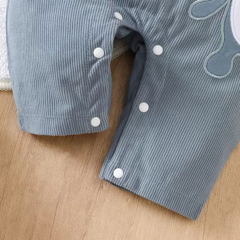 2PCS Lovely Koala Embroidery Long Sleeve Baby Overalls Set