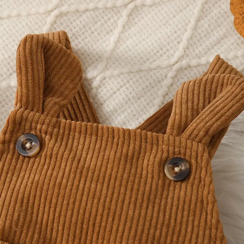 2PCS Cute Animal Print Long Sleeve Baby Overalls Set